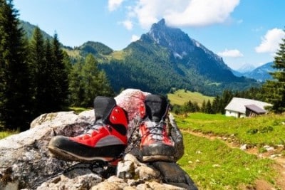 Bergschuhe beim Bergwandern