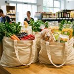 Einkaufstasche mit glutenfreien Produkten und Gemüse - glutenfreie Ernährung keine Modeerscheinung