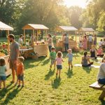 Menschen bei einer Outdoor-Veranstaltung zum Welt-Zöliakie-Tag im Park