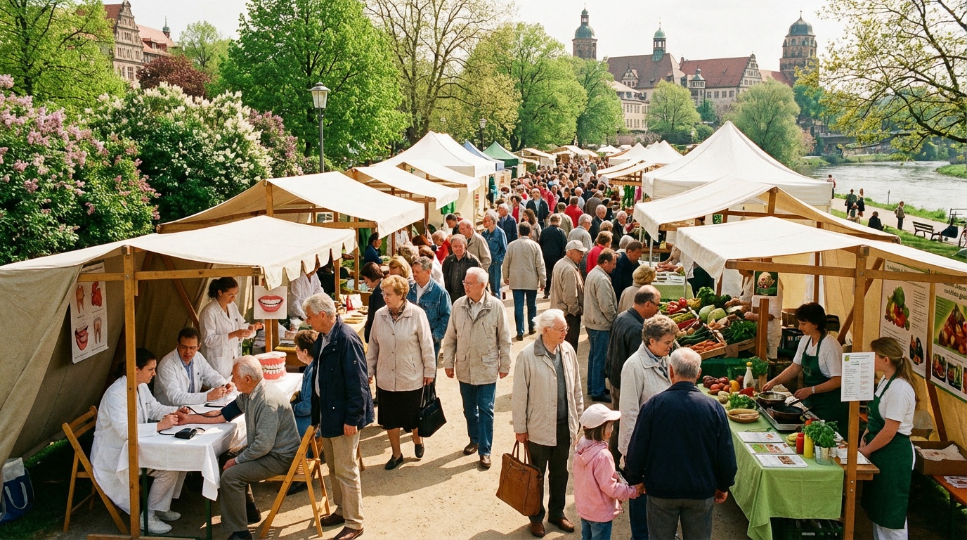 Besucher beim Welt-Zöliakie-Tag 2019 Outdoor-Event mit Infoständen im Park